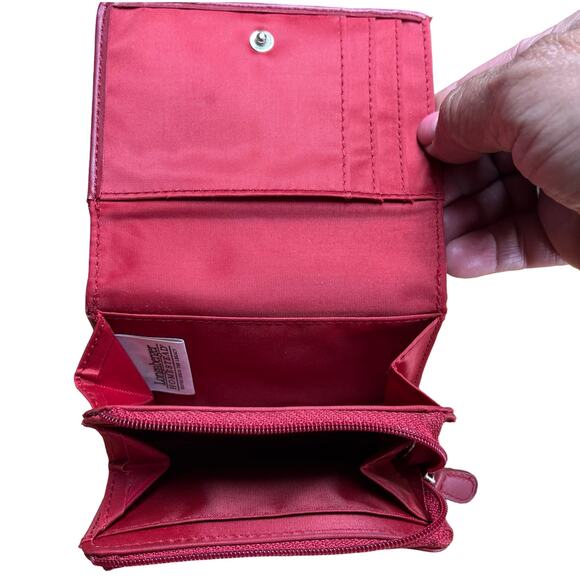 Longaberger Homestead Red Multicolor Striped Bifold Cotton Blend Wallet - Picture 3 of 4